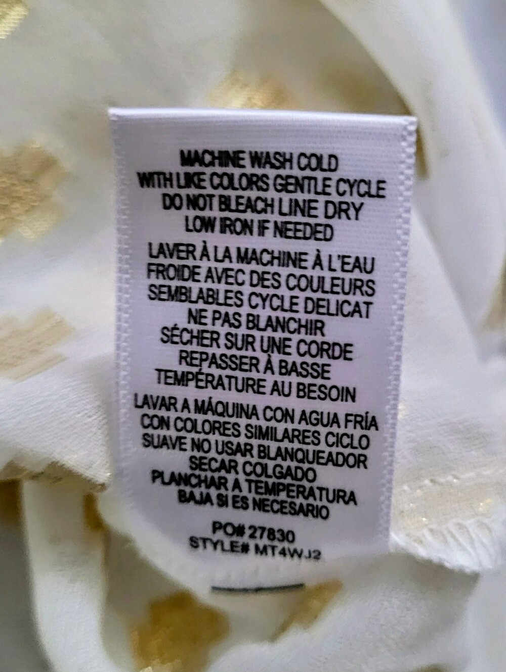 NWOT! Polka Dot Fall Top Gold Foil Pearl Embellished Women's Sheer Blouse Small - Picture 16 of 17